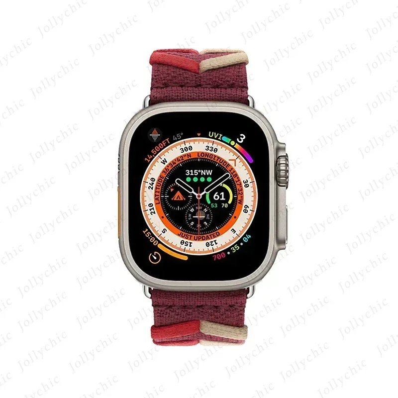 Ремешок Bridon для Apple Watch Band 49 мм 44 40 45 41 38 оригинальный нейлоновый браслет IWatch Series 9 8