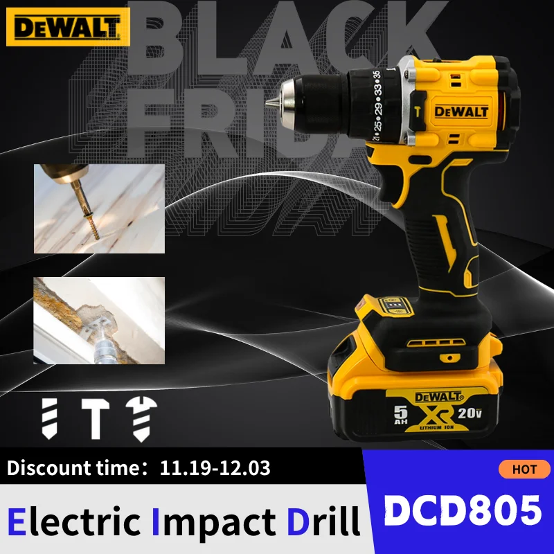 Бесщеточная аккумуляторная дрель Dewalt DCD805