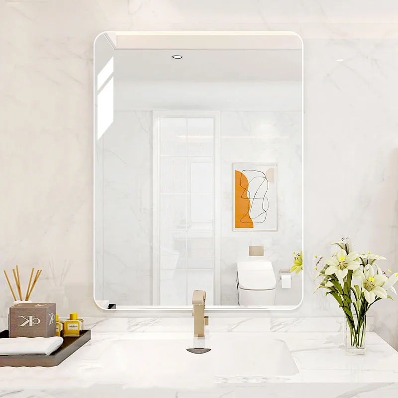 

Fixture Rectangle Bathroom Mirror Nordic Modern Shaving Vintage Bathroom Mirror Wall Toilet Espejo Maquillaje Luz Home Furniture