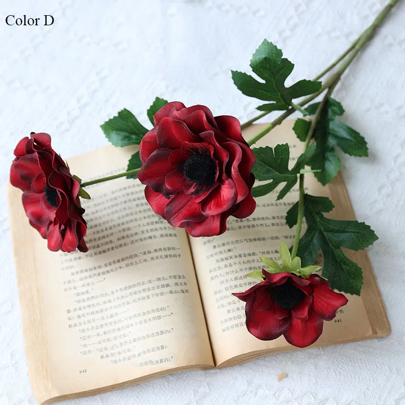 

Искусственные цветы анемона шелковые белые