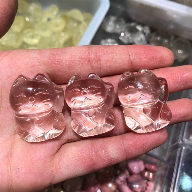 

Фигурка кошки на удачу, из натурального камня