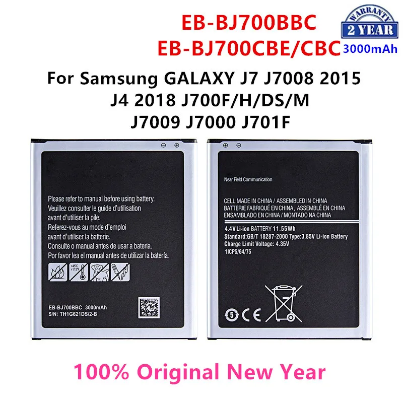 

100% Orginal EB-BJ700BBC EB-BJ700CBE Battery 3000mAh For Samsung Galaxy J7 2015 J4 2018 J7000 J7009 J7008 J701F J700F NO NFC