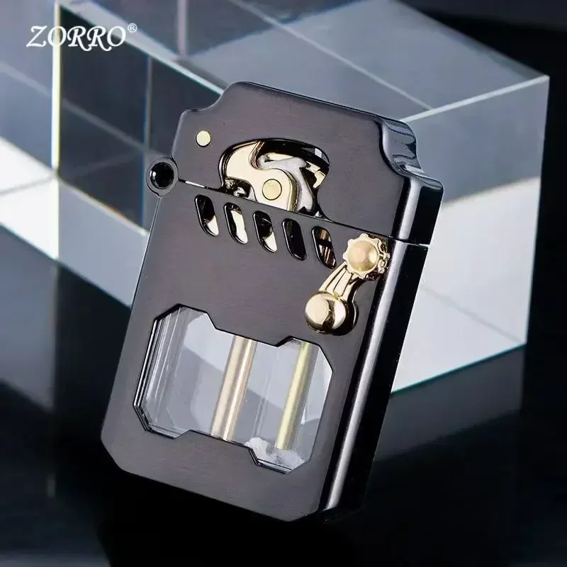ZORRO Mecha прозрачный топливный бак механическая выброс керосиновая зажигалка