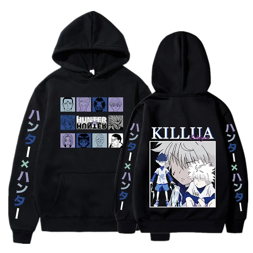

Anime Hunter X Hunter Print Hoodie Killua Zoldyck Harajuku Men Women Hooded Sweatshirts Hip Hop Pullover Oversized Tracksuit