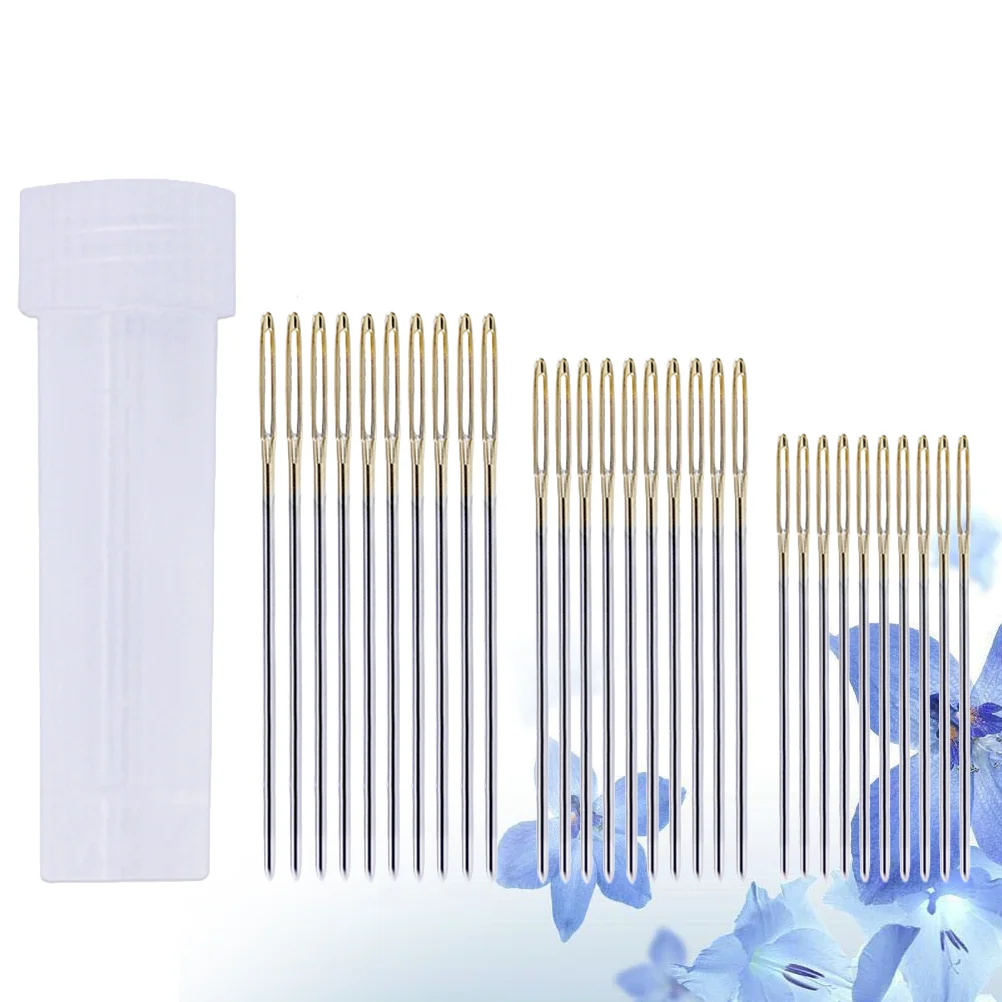 30 шт. иглы из углеродистой стали с большими отверстиями спицы для