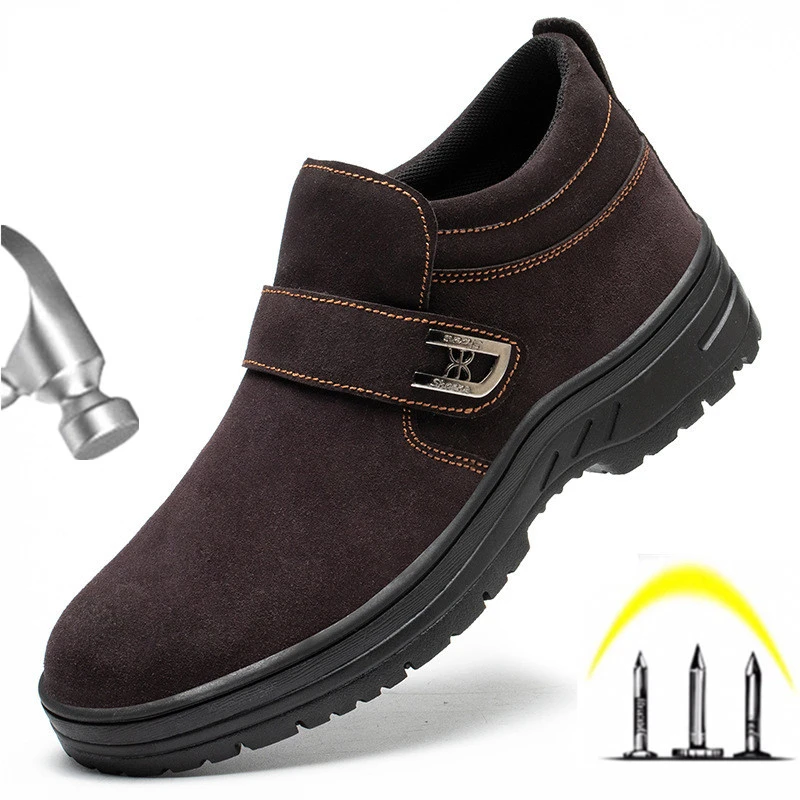 

Construction Work Shoes Men Steel Toe Shoes Puncture-Proof Safety Shoes Man Boots Industrial Shoes Indestructible Safety Boots