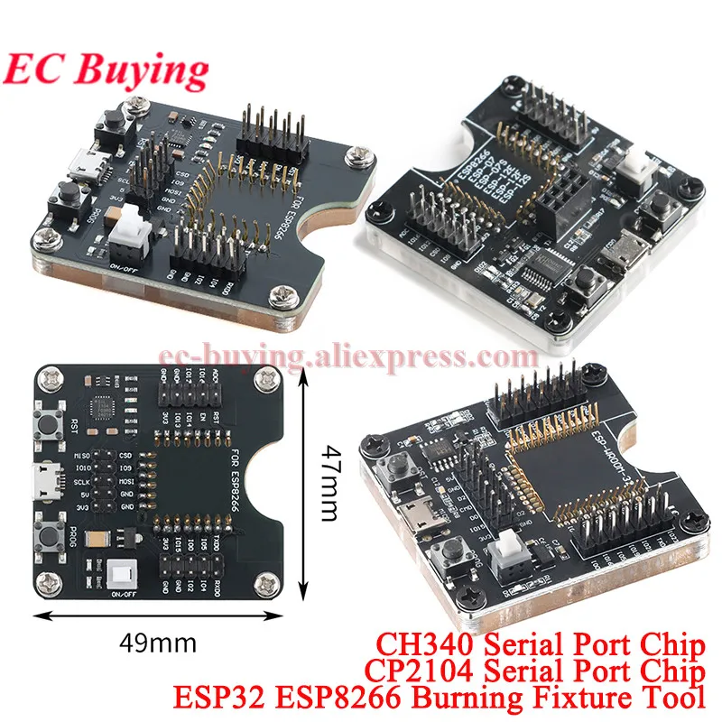 Фото Программатор-тестер для отладочных плат ESP8266 ESP-WROOM-32 ESP32-WROVER, инструмент для прошивки и загрузки для ESP-12F/07S/01 №3