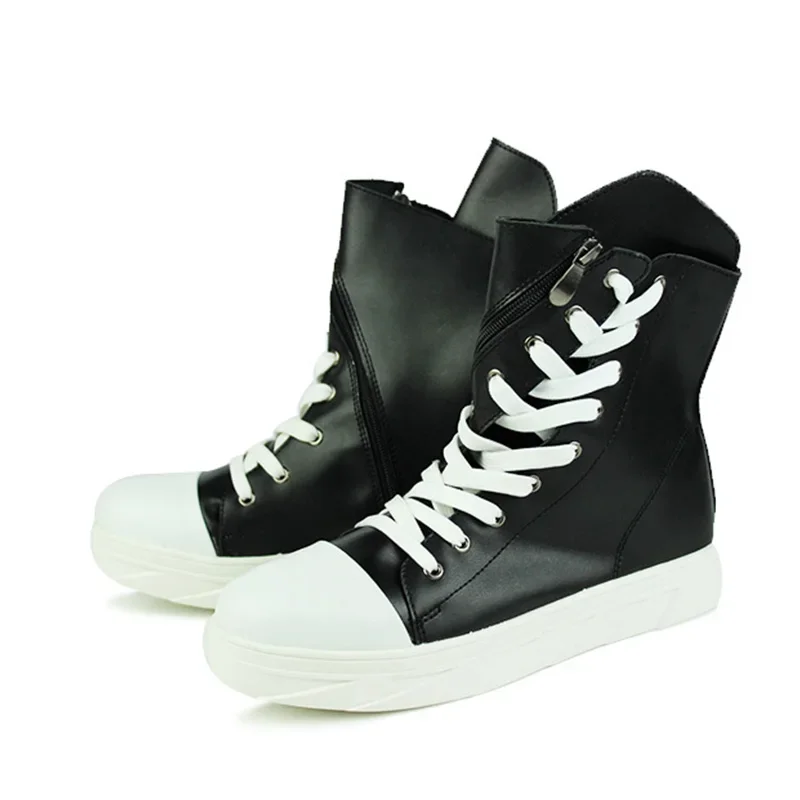 Мужские ботинки с вулканизированной подошвой пиратские кожаные сапоги в