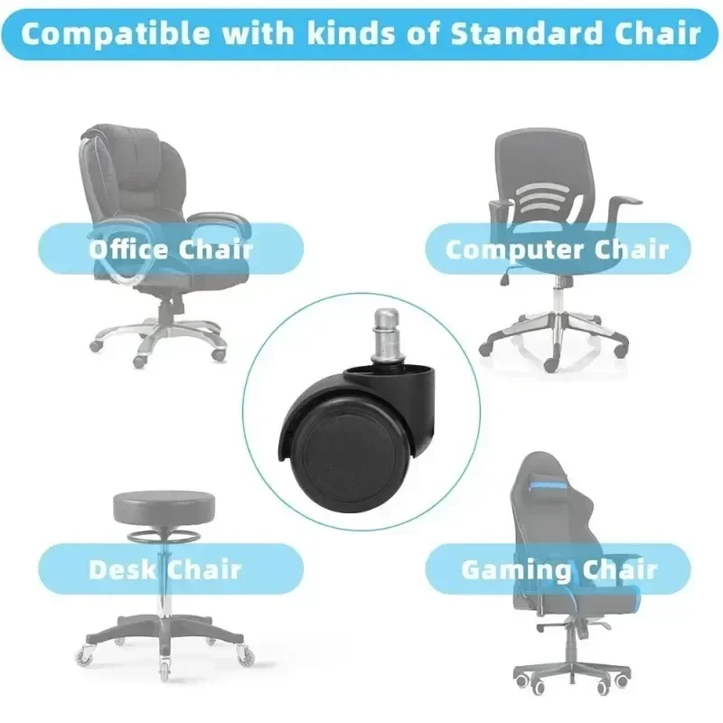 Универсальное колесо для стула сменные мягкие бесшумные колесики рабочего