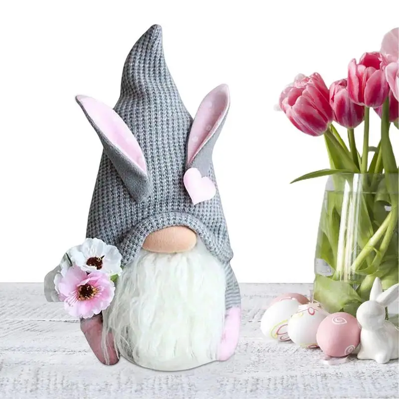 

Пасхальный кролик, гном, фотомилая кукла без лица, пасхальные подарки с цветами, игрушки для настольных комнат, украшение для дома