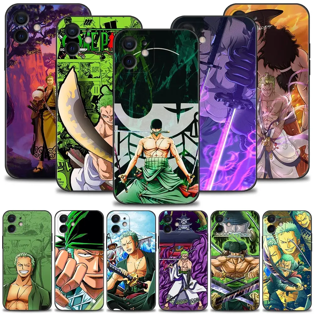 

Phone Case For iPhone 13 11 12 Pro Max X XS XR 8 7 6 6S Plus SE 5 5S Cover Silicone Shell One Piece Swordsman Zoro