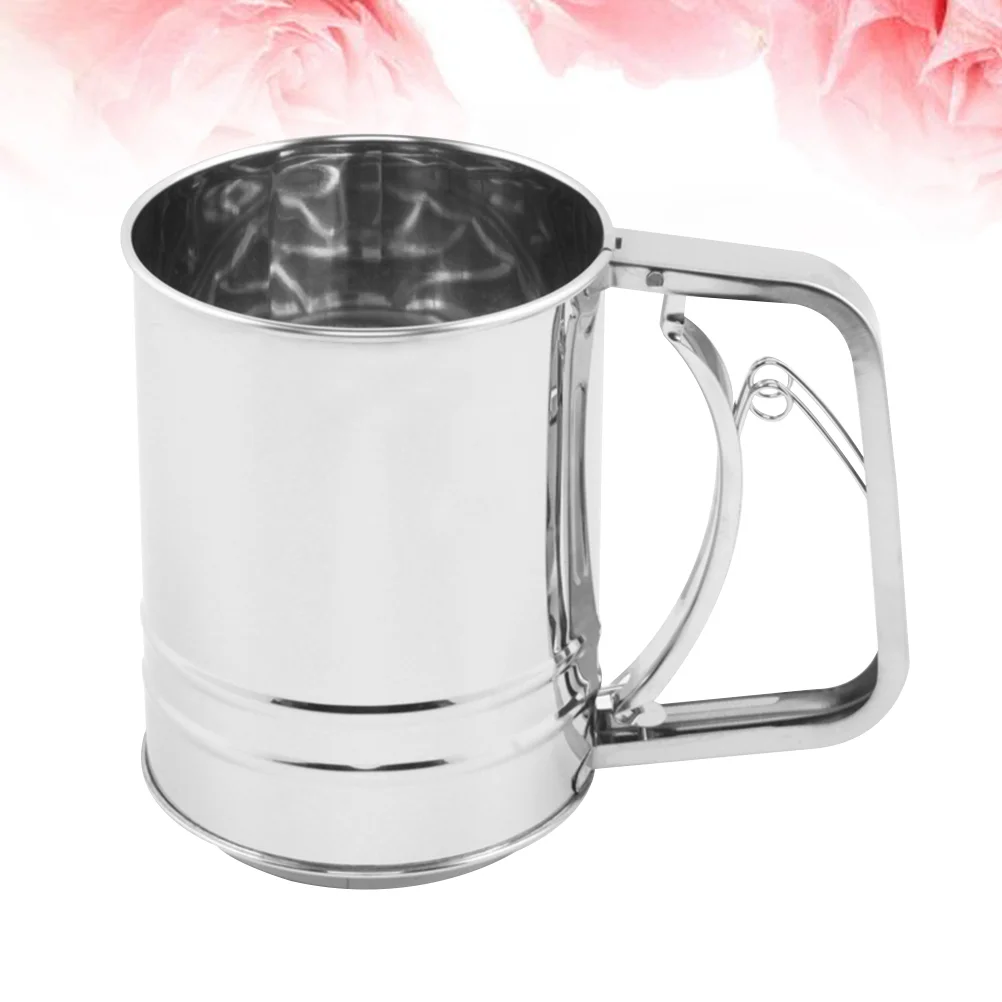 

1pc Flour Sifter Useful Practical Fashion Hand Pressure Flour Sifter Flour Sieve Flour Sifter Cup Stainless Steel Flour Sifter