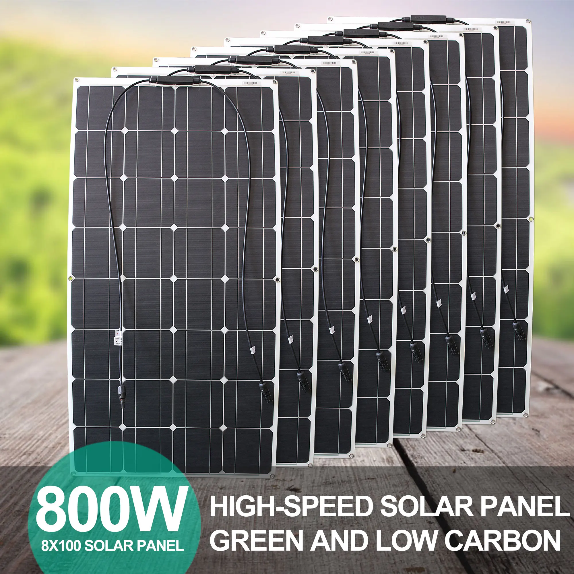 

800W Flexible Solar Panel 100W 8PCS Waterproof 200W 300W 400W 500W 600W 1000W 12V Photovoltaic Solar Panel for Camping China