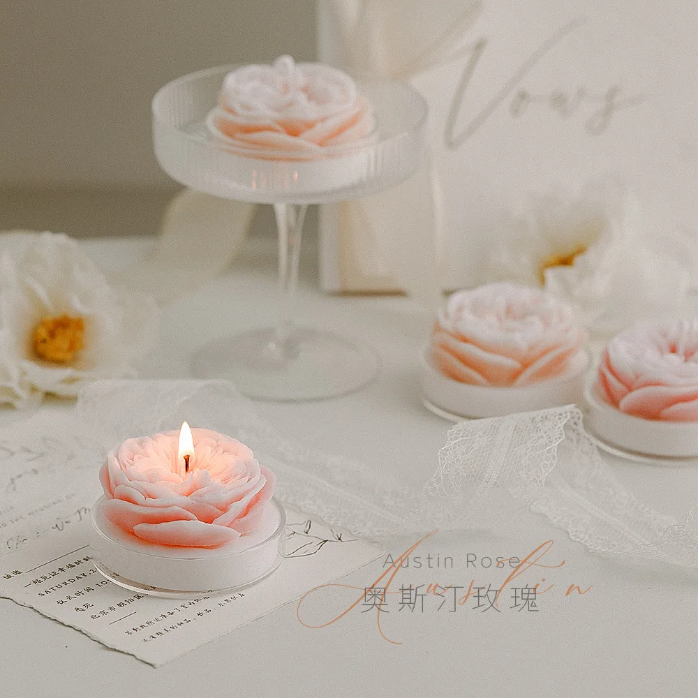 

Valentine's Day Fragrance Candle Romantic Birthday Gifts Austin Rose Flower Aromatherapy Scene Soy Wax Supplies Home Decoration