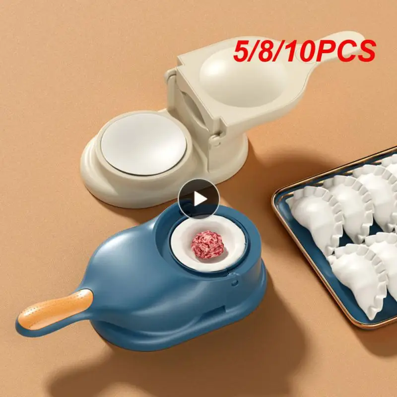 

5/8/10PCS Manual Wrapper Making Dumpling Wrapper Reusable Pastry Kitchen Tools Dough Pressing Tool Portable Dumpling Maker 2 In1