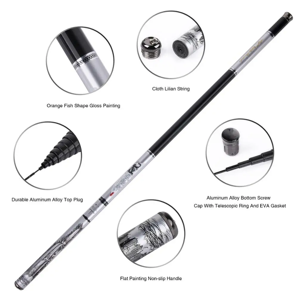 Телескопическая рыболовная удочка Goture телескопическая из углеродного волокна с