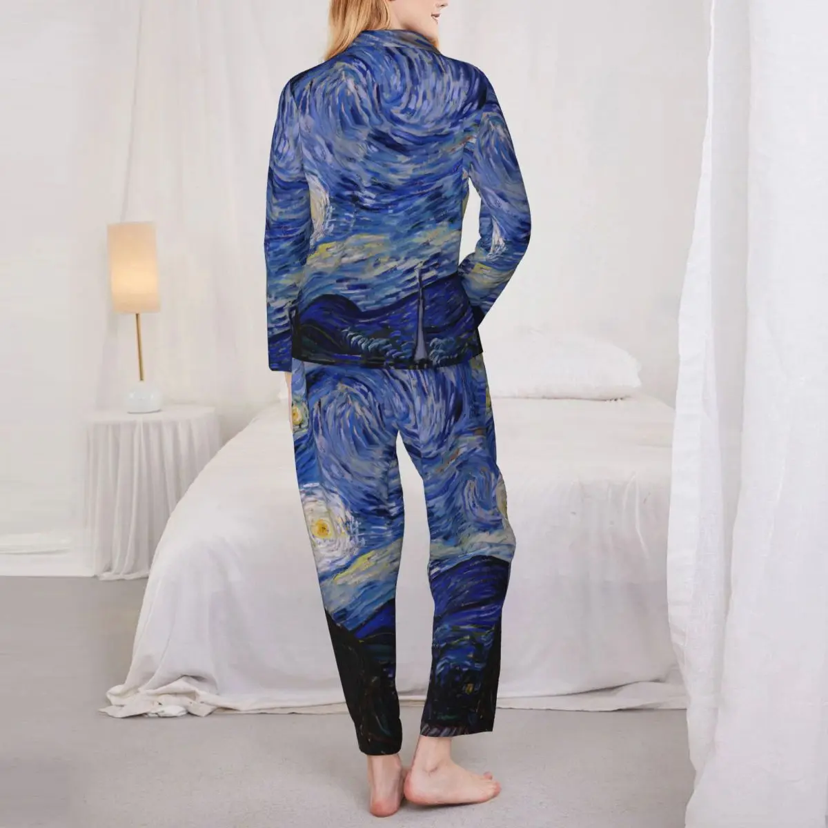 Пижама женская повседневная в стиле Винсента Ван Гога одежда для сна Звездная