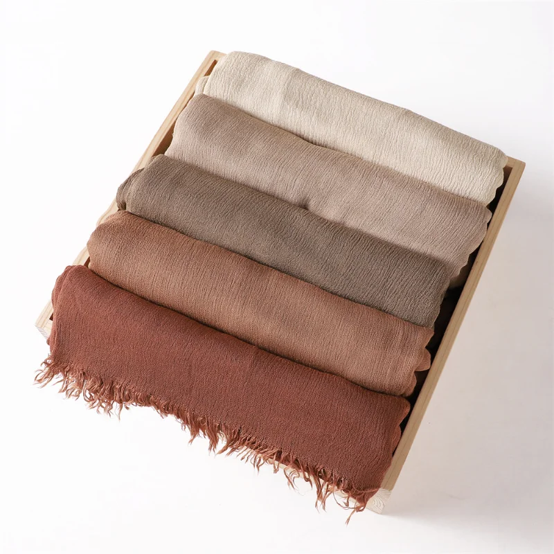 New Hijab Scarf Women Muslim Shawls Crinkle Headscarf Wraps Femme Musulman Headbands Turbans Islamic Bufandas Foulard