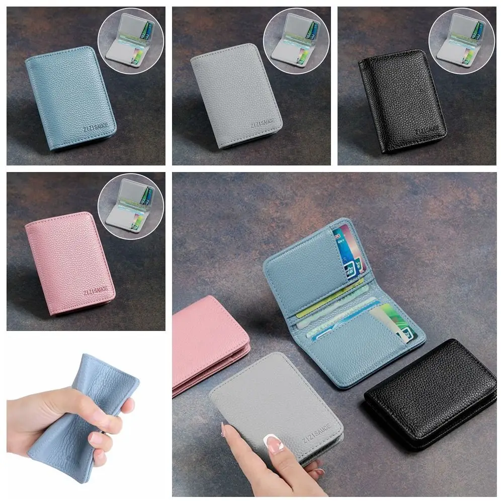 

Pu Leather Card Holder Simple Square Card Holder Card Bag Coin Purse Travel