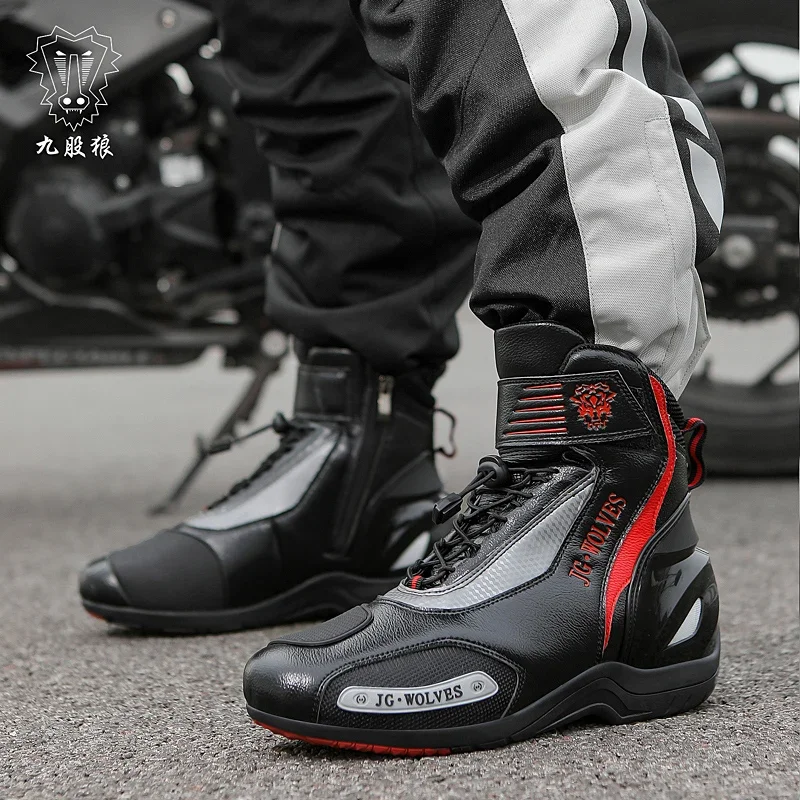 

Motorcycle Riding Shoes Waterproof Men's Motorcycle Boots High Top Autumn Large Size Zipper Martin Short Boots Rider Boots