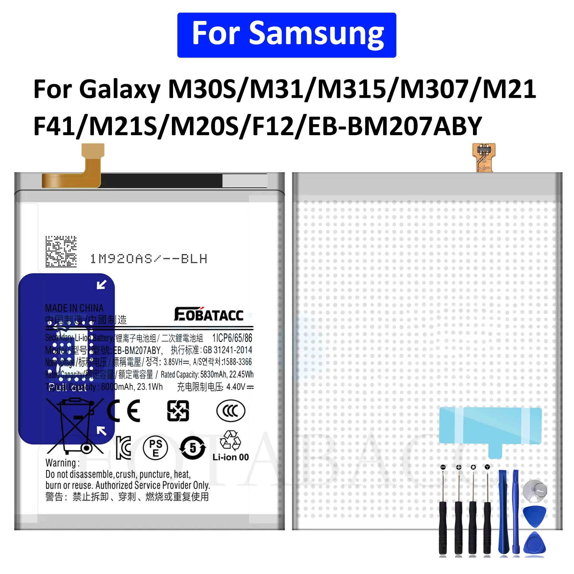 EB-BM207ABY 6000 мАч литий-ионный полимерный аккумулятор для SAMSUNG Galaxy M30s SM-M3070 M3070 M21 M31 M215