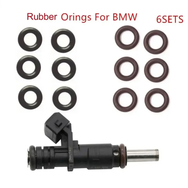 

6 комплектов уплотнений топливной форсунки для BMW E63 E64 E65 E66 E90 E91 E92 E93 N52B25 2.5L 7531634 Запасные части (AY-RK326)