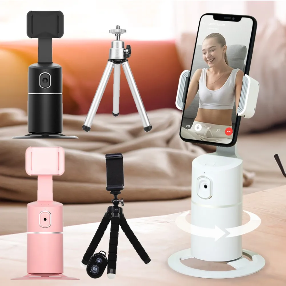 

AI Smart Shooting Selfie Stick 360 Rotation Object Tracking Holder All-in-one Face Tracking Camera Phone Holder Record Gimbal