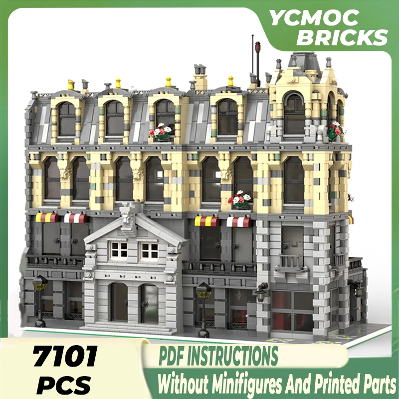 

Moc Building Blocks Modular Street View Luxury City Hall Technical Bricks DIY Assembly Construction Toys For Childr Holiday Gift