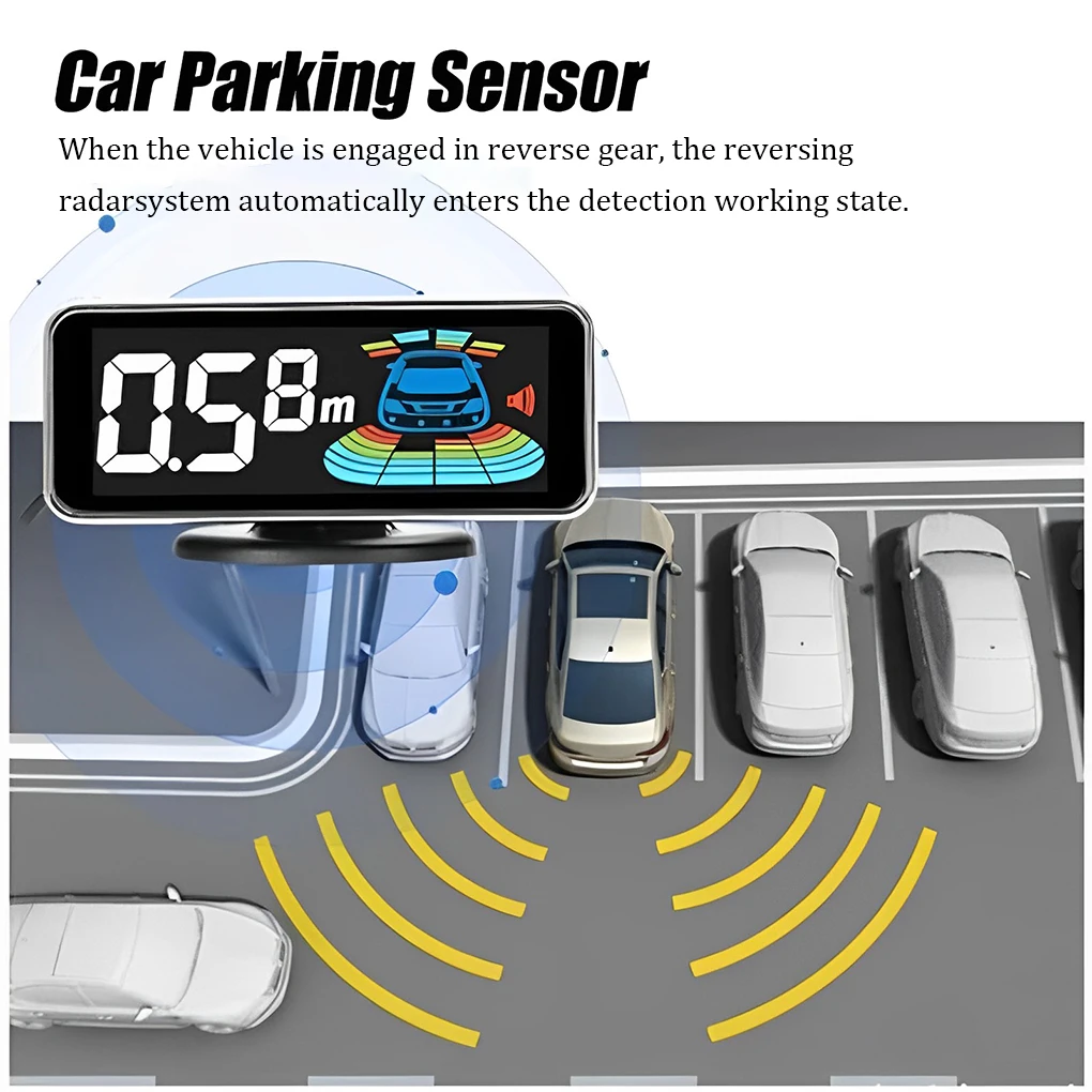 

Car Reversing Backup Radar Sensor Monitor Detector LCD Sound Buzzer