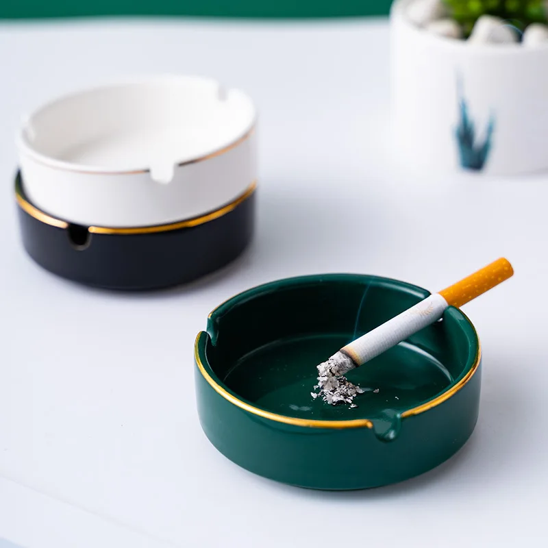 chinese style ceramic ashtray ash tray smoking tray for home office desktop decor outdoor public places holiday gift free global shipping