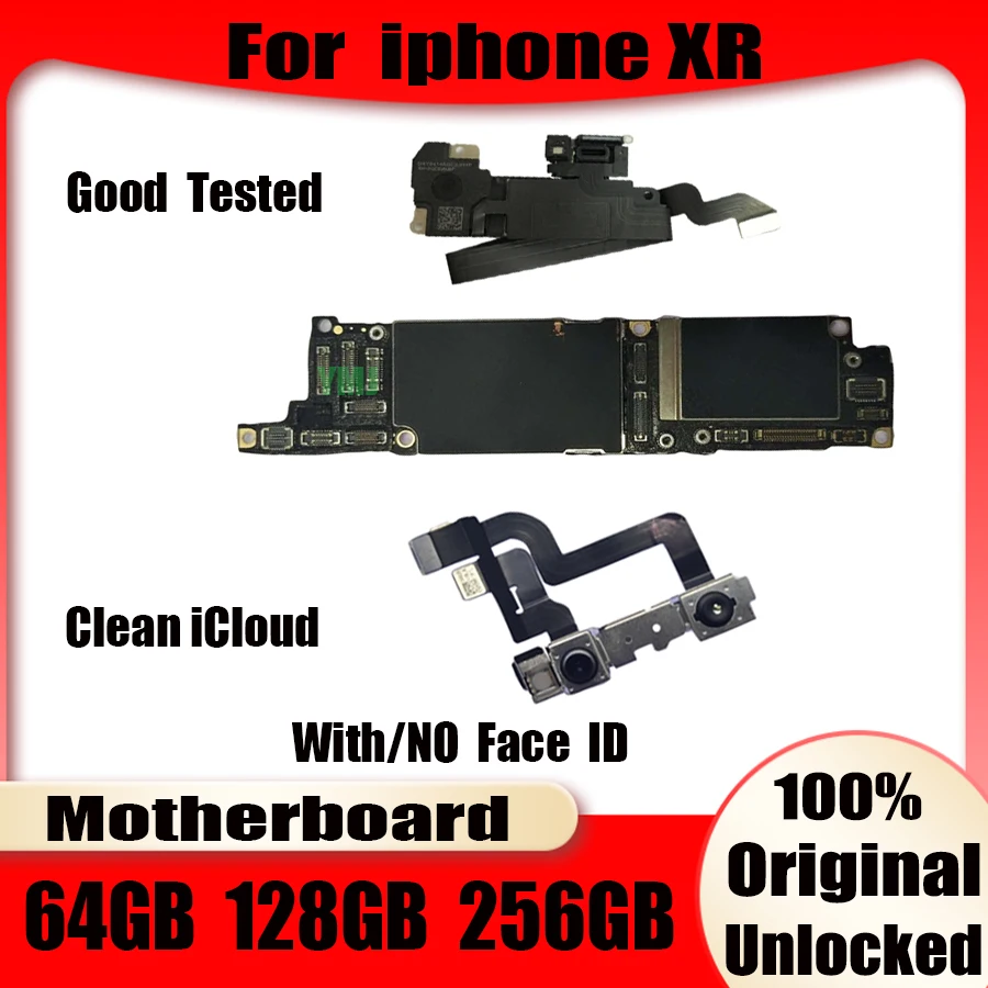 

Clean icloud Mainboard For iPhone XR Motherboard Original Unlocked 64GB 128GB 256G For iPhone XR Logic board Support IOS Update