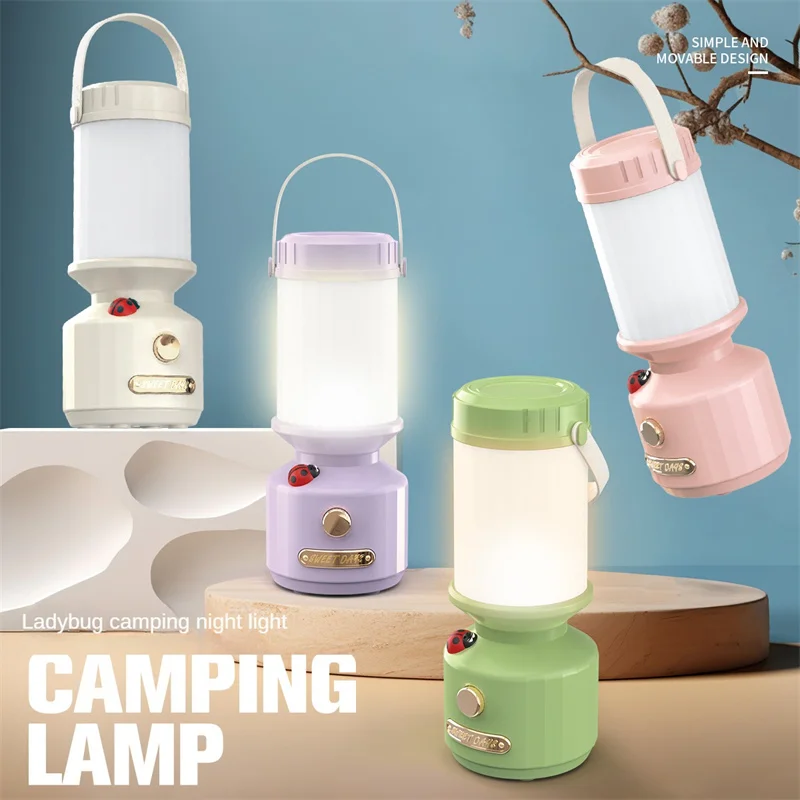 

Camping Light Stepless Dimming White Simple Shape Night Light Outdoor Camping Light Brightness Memory Purple Long Lasting