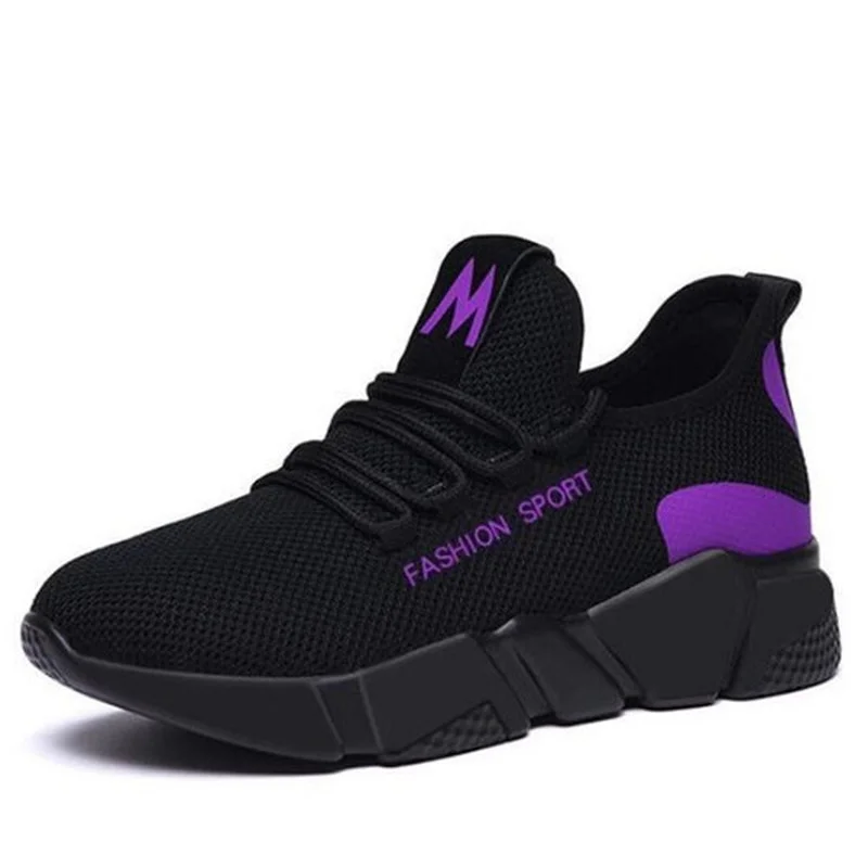

2021 Spring New Women Vulcanize Shoes Fashion Breathable Lightweight Walking Mesh Lace Up Flat Casual Shoes Sneakers Women T56