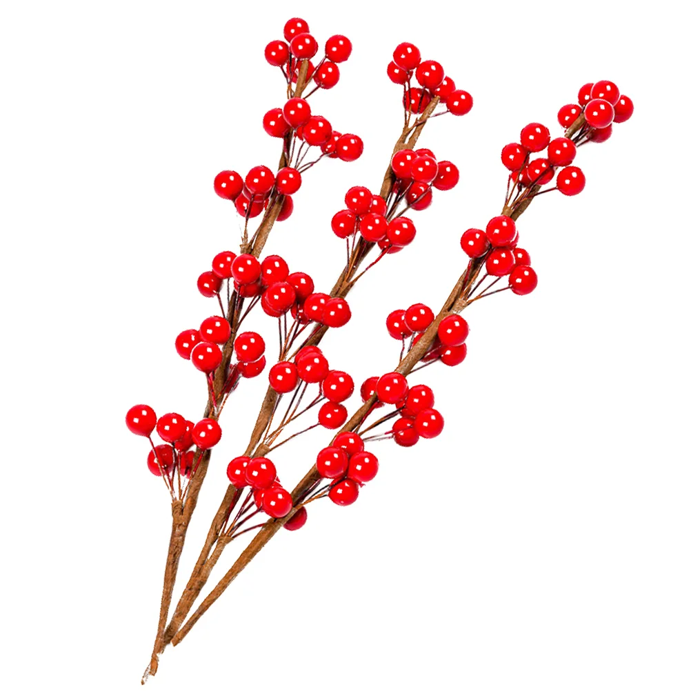 

Berry Christmas Picks Stems Holly Branches Artificial Red Wreath Tree Decorations Decor Berries Faux Flower Floraltwig