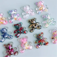 20pcslot new creative colorful resin bear charms connectors for diy patch phone case hairpin jewelry accessories