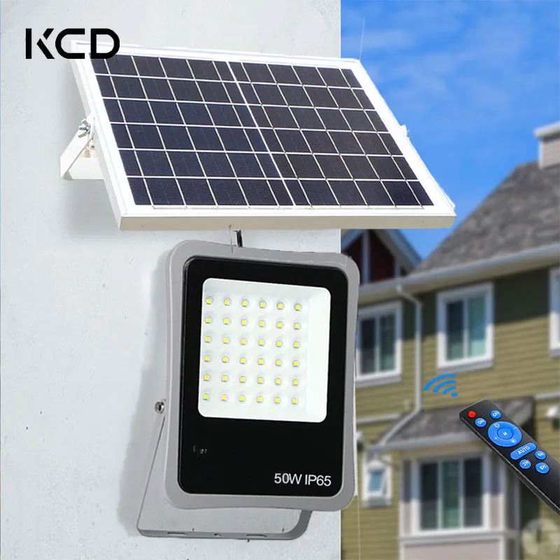 

50W Outdoor Solar Lights LED Light Solar Panel Powered Flood Lamp Waterproof IP65 Refletor Smart for Garden Porch Home Path Wall