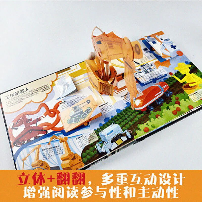 3D children's toy book Robot pop-up book 33 interactive organs Demystifying technology to change the world Libros Livros enlarge