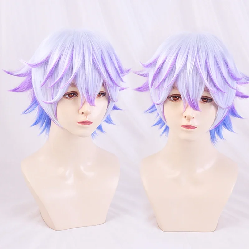 Cozmez Yatonokami Nayuta парик Kanata короткие волосы смешанные цвета градиентные фиолетовые