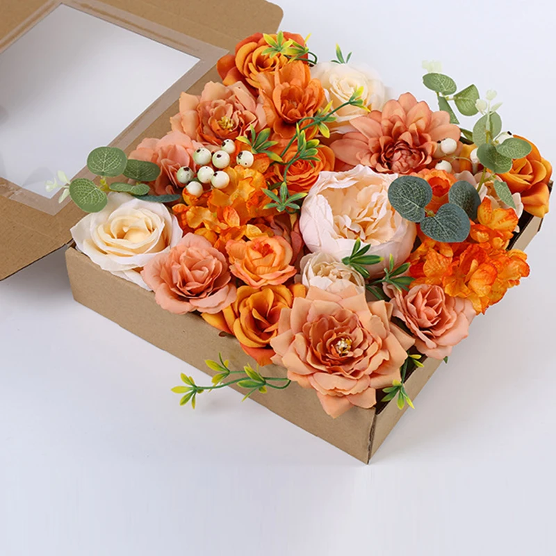 

Artificial Flowers Combo Box Set Fake Flower Box with Stems for DIY Wedding Bouquets Centerpieces Arch Arrangement Home Decor