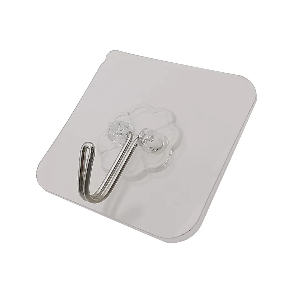 

20Pcs Transparent Self Adhesive Door Wall Hooks Reusable Seamless Hook Hanger Suction Cup For Hanging Kitchen Bathroom Hooks