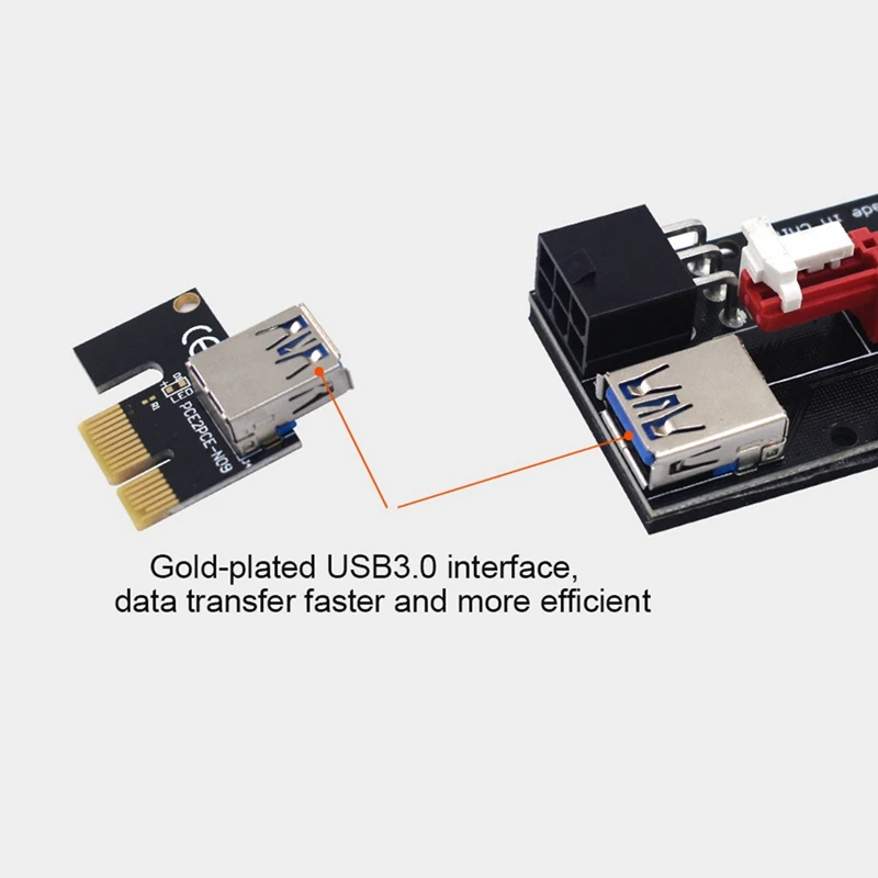 Top-5Pack Riser Premium New Ver 009S Plusgold Edition Светодиодный удлинитель карт GPU Адаптер для