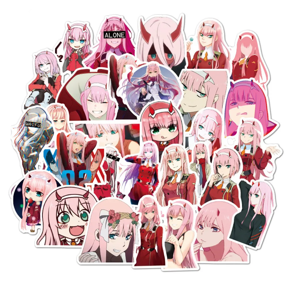 

10/30/50PCS Anime DARLING in the FRANXX Cute 02 Sticker For Luggage Laptop iPad Skateboard Notebook PVC Sticker Wholesale