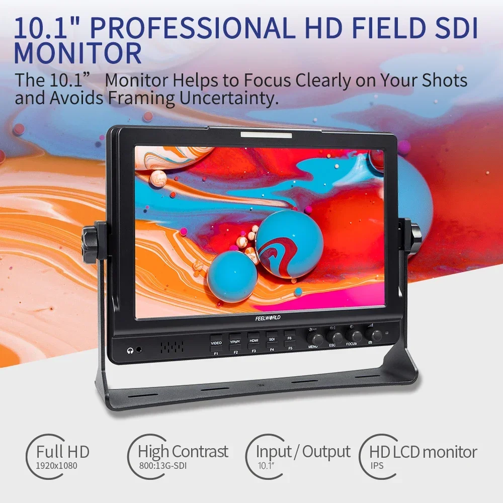 FEELWORLD FW1018SPV1 10 1-дюймовый IPS 1920X1200 3G-SDI HDMI-монитор с камерой и гистограммой помощи
