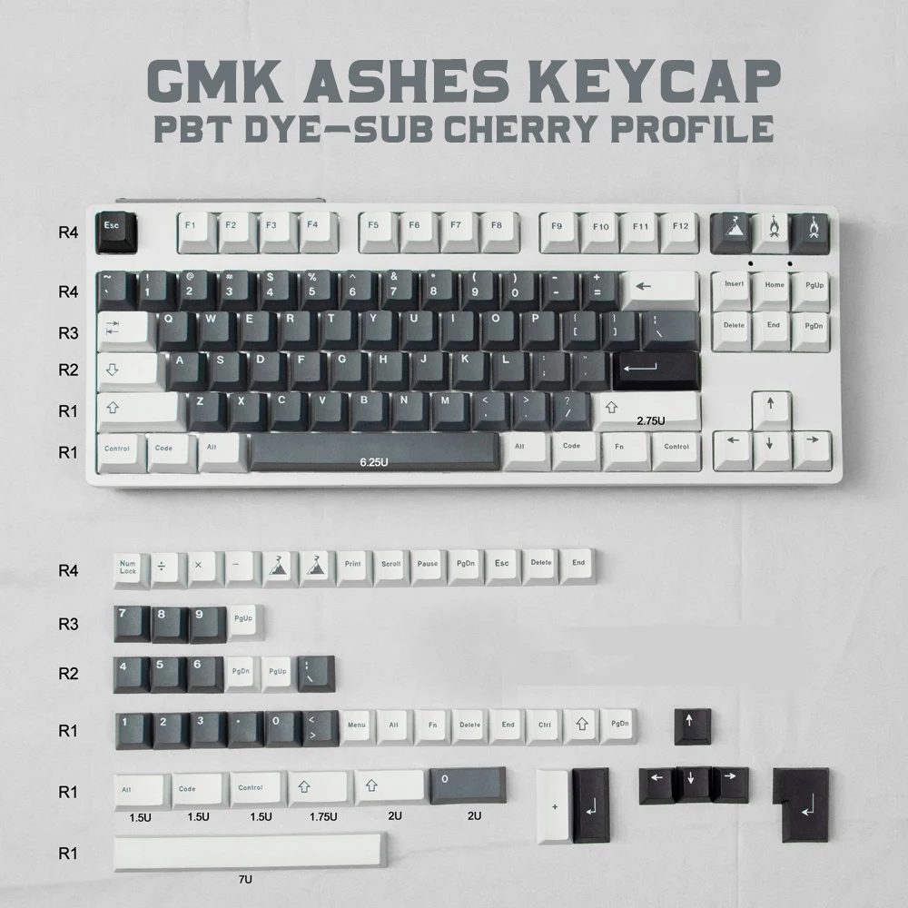 Колпачки для механической клавиатуры GH60 GK61 GK64 с 138 клавишами GMK Ash Clone клавиши PBT