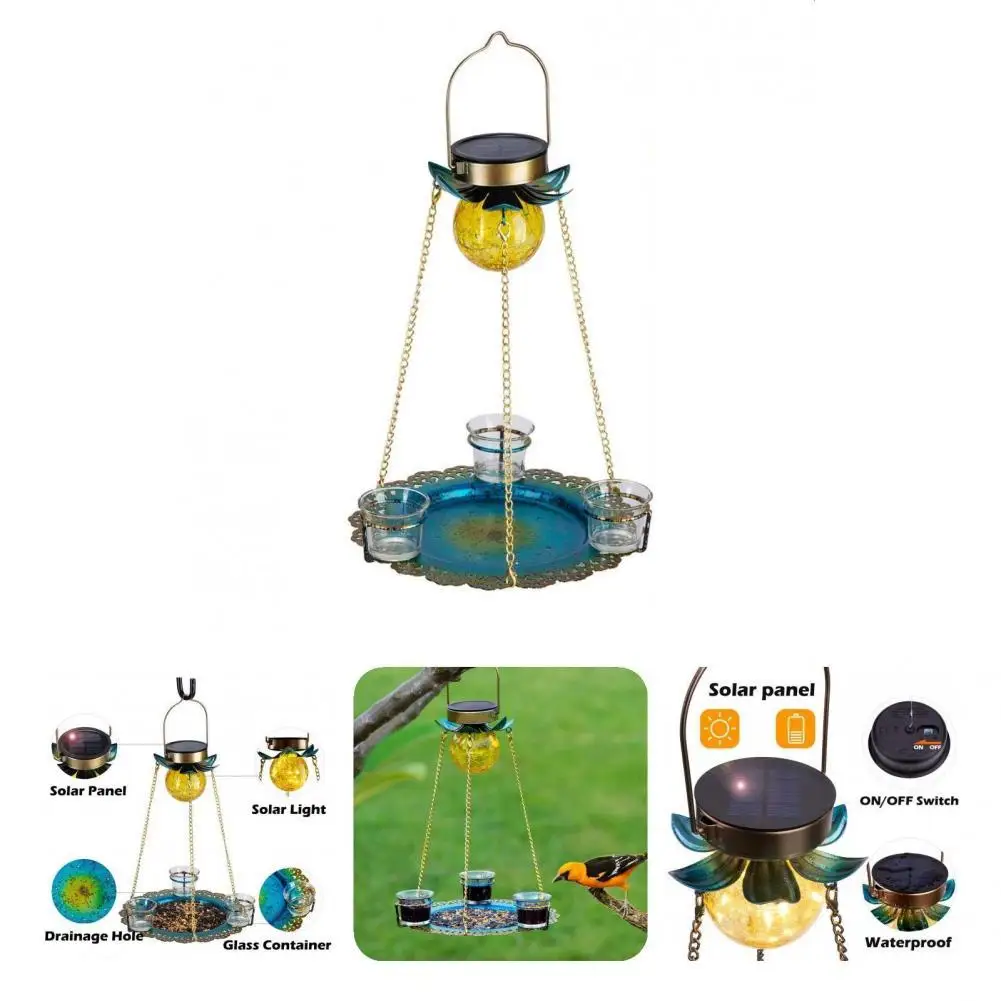 

Weather Resistance Multicolor LED Solar Creative Bird Feeder for Patio