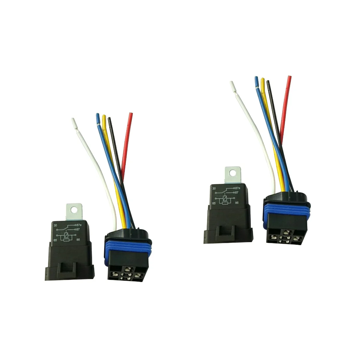 

2pcs 12V 40A 5 Pin Waterproof Relay Socket Base Holder with Wire Auto Interior Engine Parts