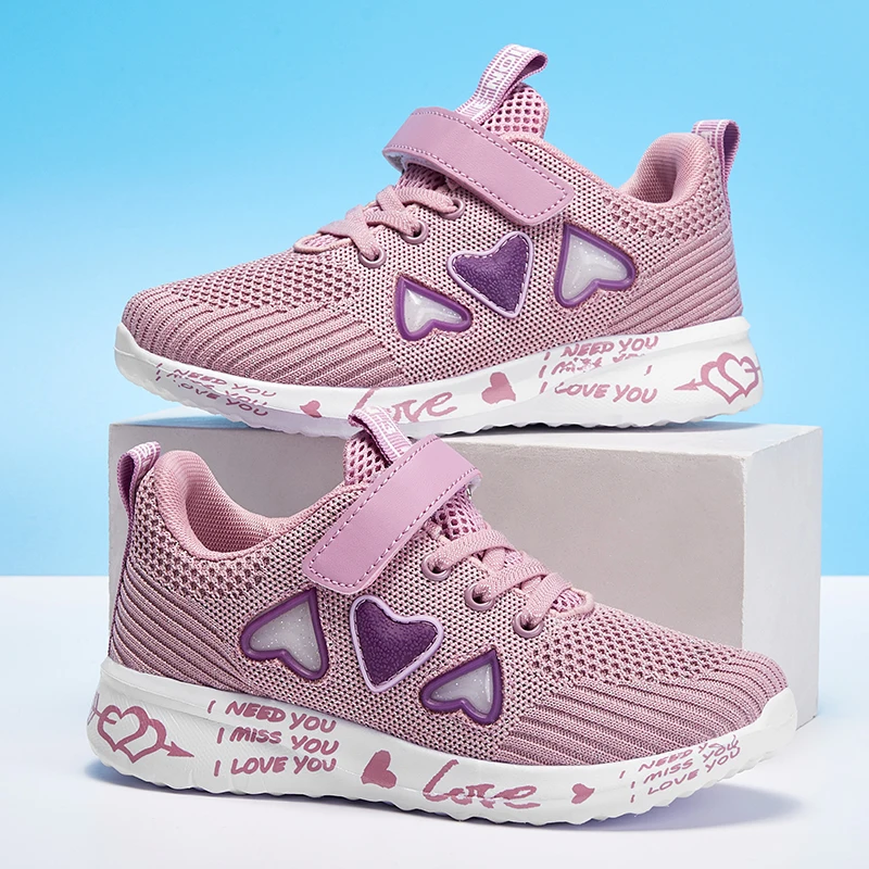 

2022 Princess Shoes Girls Casual Shoes Light Mesh Sneakers Kids Summer Child Tenis Shoes Cute Sport Cartoon Girls Running Shoes