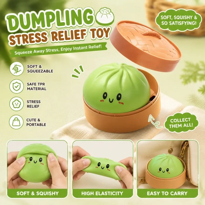 WOWFU-Dumpling Squishy: Загадочные сквиши-пельмени для взрослых, призы для класса, сувениры для вечеринок, сквиши-антистресс, мячики для снятия стресса (art.: 3920dbcda704c) - 3920dbcda704c
