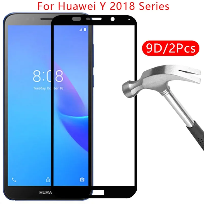 Защитное закаленное стекло 9d для huawei y5 lite y6 y7 prime pro y9 2018 Защита экрана huawe huawi y 5 6 7 9