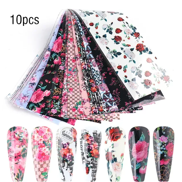 

NEW2023 Metallic Mirror Holographic Nail Foils Metal Color Nail Art Sticker Starry Paper Transfer Tips Manicure Decoration LY996